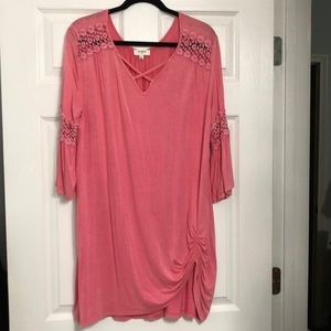 Pink cute knit dress or tunic